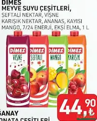DİMES MEYVE SUYU ÇEŞİTLERİ 1 L fiyat ve kampanya bilgisi